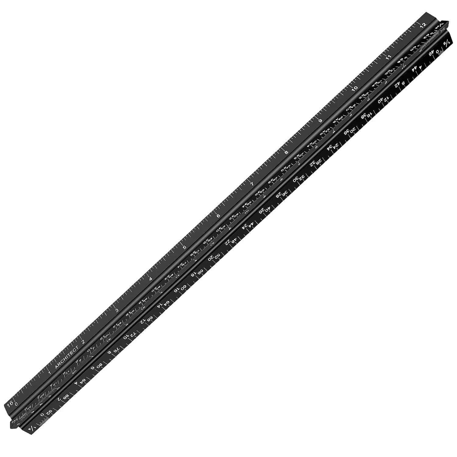 Hutou 12" Architectural Scale Ruler Aluminum Black | Precision Drafting Tool - view 2