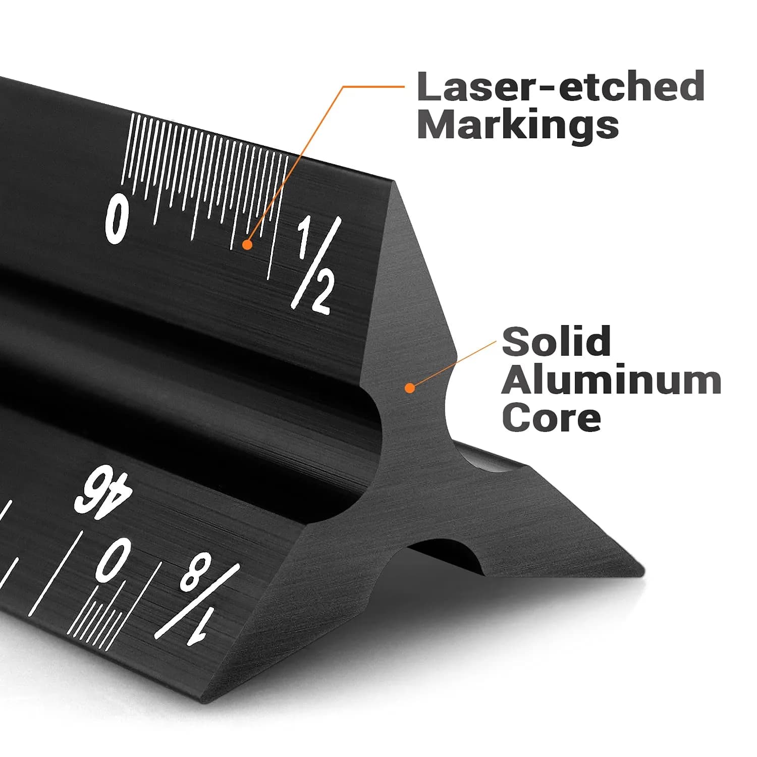 Hutou 12" Architectural Scale Ruler Aluminum Black | Precision Drafting Tool - view 4
