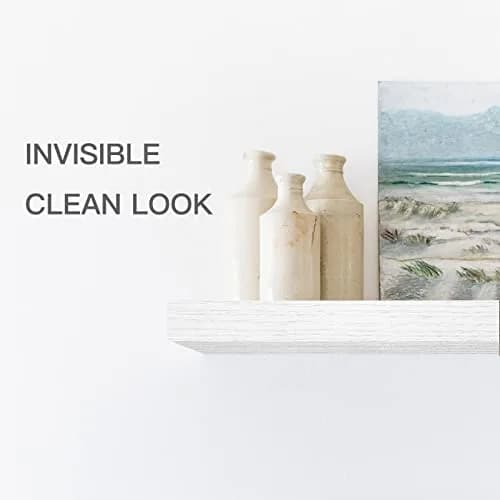 QEEIG White Floating Wall Shelves Set of 2 | 40.4 cm (15.7") x 17 cm (6.7") | Farmhouse Home Decor thumbnail 8