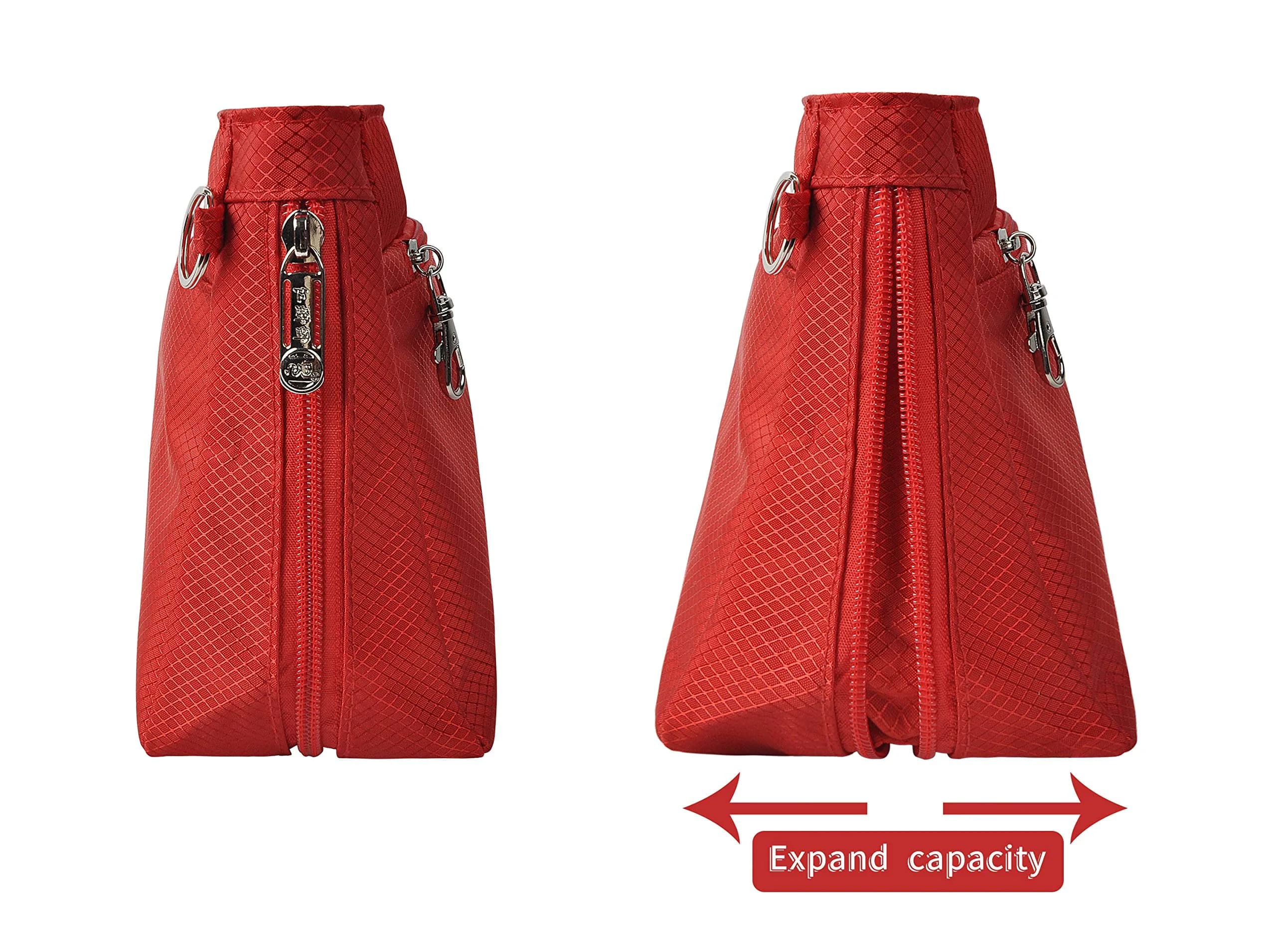 Vercord Expandable Red Nylon Handbag Purse Organizer Insert Liner Shaper Bag in Bag - Large - view 4