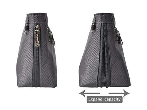 Vercord Expandable Nylon Handbag Purse Organizer Insert Liner Shaper Bag in Bag Dark Grey Medium | Waterproof & Durable Organizer for Totes thumbnail 4