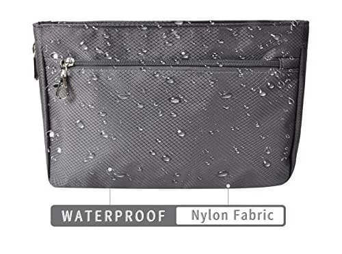 Vercord Expandable Nylon Handbag Purse Organizer Insert Liner Shaper Bag in Bag Dark Grey Medium | Waterproof & Durable Organizer for Totes thumbnail 6