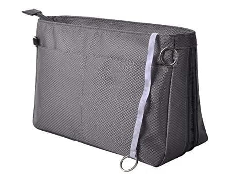 Vercord Expandable Nylon Handbag Purse Organizer Insert Liner Shaper Bag in Bag Dark Grey Medium | Waterproof & Durable Organizer for Totes thumbnail 1