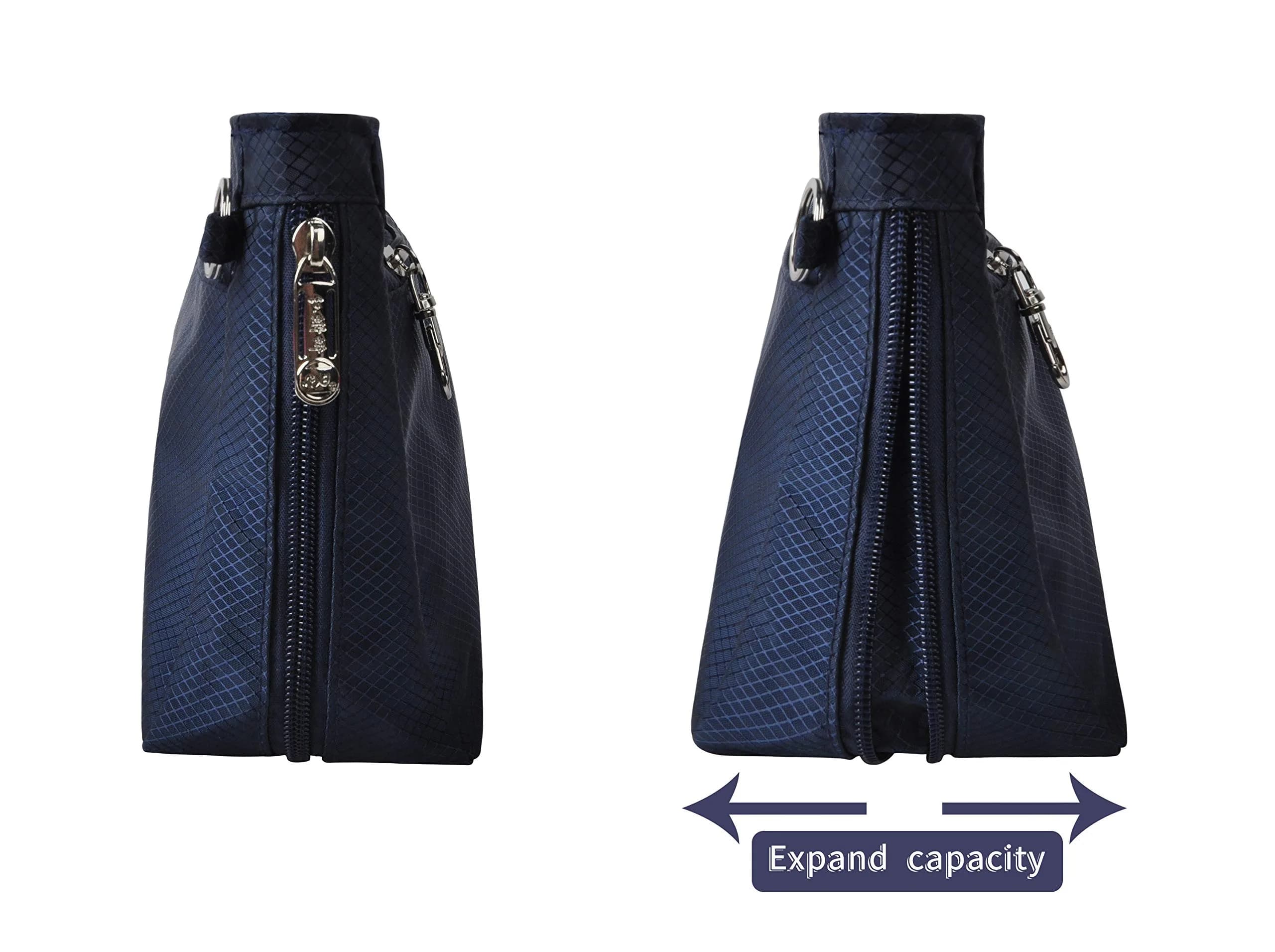 Vercord Navy Medium Expandable Nylon Handbag Purse Organizer - Waterproof Bag in Bag Liner - view 4