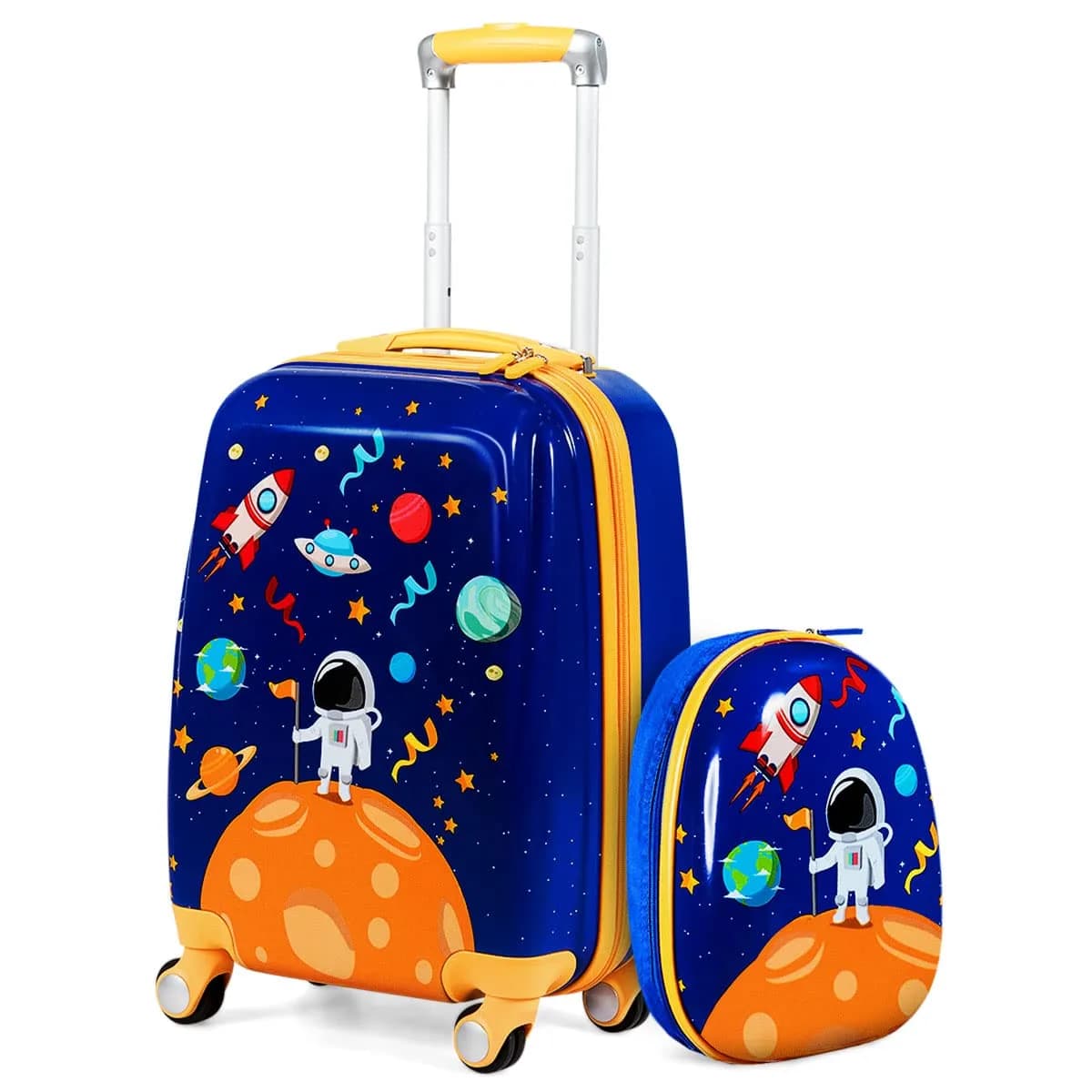 HONEY JOY Kids Luggage Set 12" & 18" | Lightweight Durable ABS Suitcase for Boys Girls