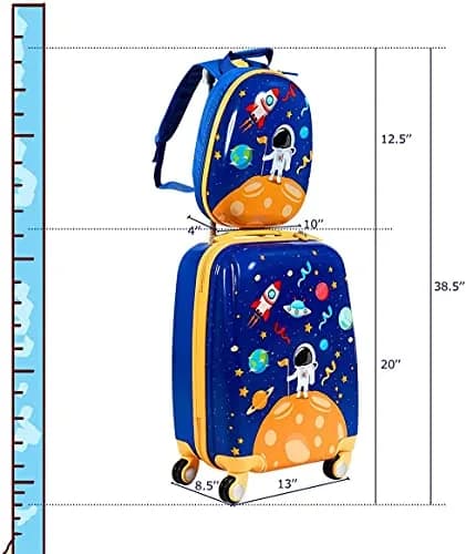 HONEY JOY Kids Luggage Set 12" & 18" | Lightweight Durable ABS Suitcase for Boys Girls thumbnail 7