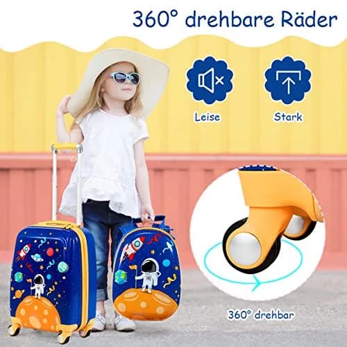 HONEY JOY Kids Luggage Set 12" & 18" | Lightweight Durable ABS Suitcase for Boys Girls thumbnail 8