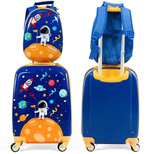HONEY JOY Kids Luggage Set 12" & 18" | Lightweight Durable ABS Suitcase for Boys Girls thumbnail 2