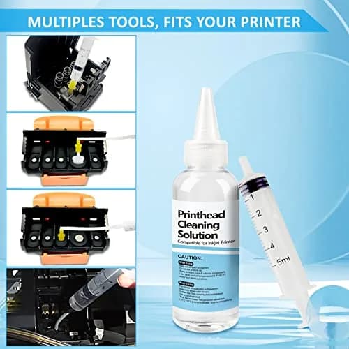 Wawocs Printhead Cleaning Kit 100ml (3.38 Fl Oz) | Professional Inkjet Printer Head Cleaner for Epson, HP, Canon thumbnail 5