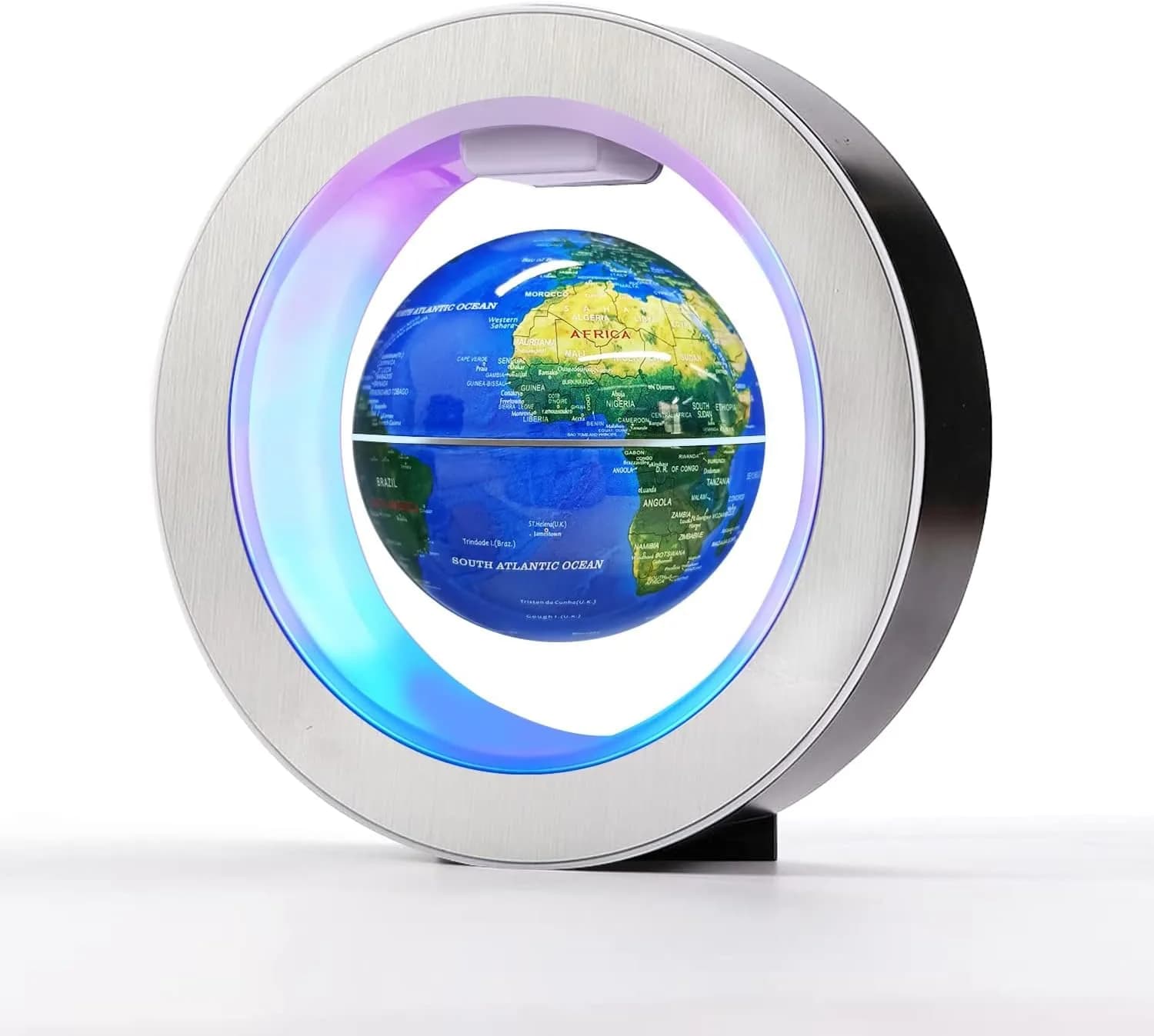 Flagest Magnetic Levitation Floating Globe with LED Lights 4 Inches (10.16 cm) | Educational Desk Decor — blue