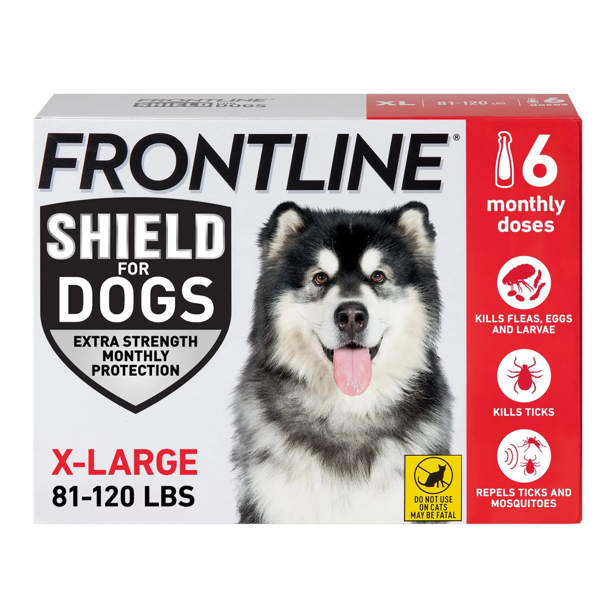 Frontline Shield Flea & Tick Treatment for X-Large Dogs 81-120 lbs | Waterproof, 30-Day Protection