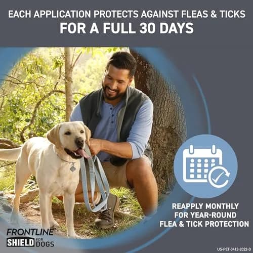 Frontline Shield Flea & Tick Treatment for X-Large Dogs 81-120 lbs | Waterproof, 30-Day Protection thumbnail 5
