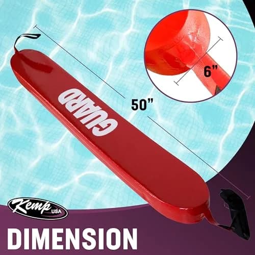 Kemp USA 50-inch Lifeguard Rescue Tube with Guard Logo | Professional Flotation for Aquatic Safety thumbnail 2