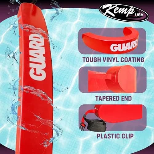 Kemp USA 50-inch Lifeguard Rescue Tube with Guard Logo | Professional Flotation for Aquatic Safety thumbnail 3