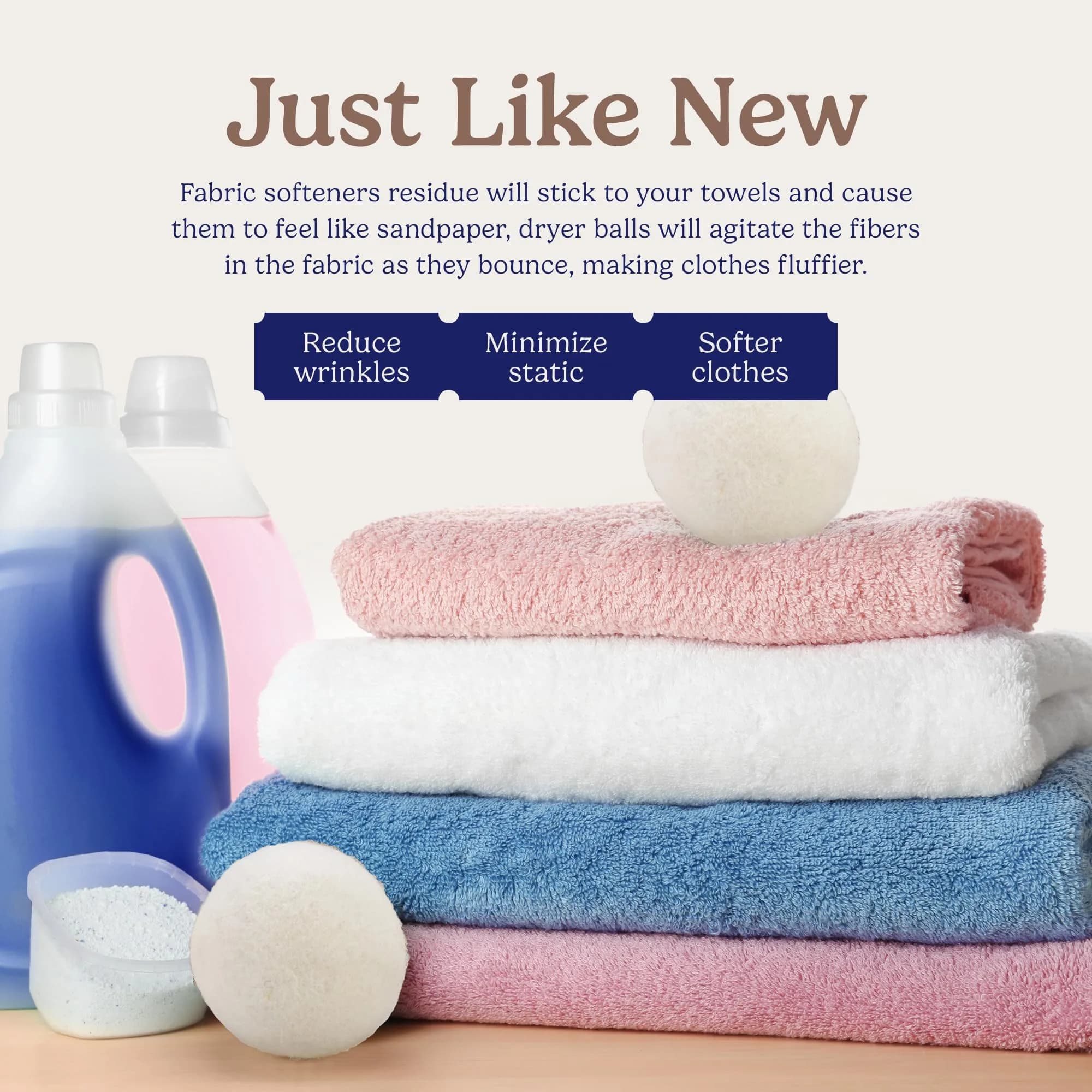 Handy Laundry Wool Dryer Balls - 4 Pack | Natural Fabric Softener Alternative - view 6
