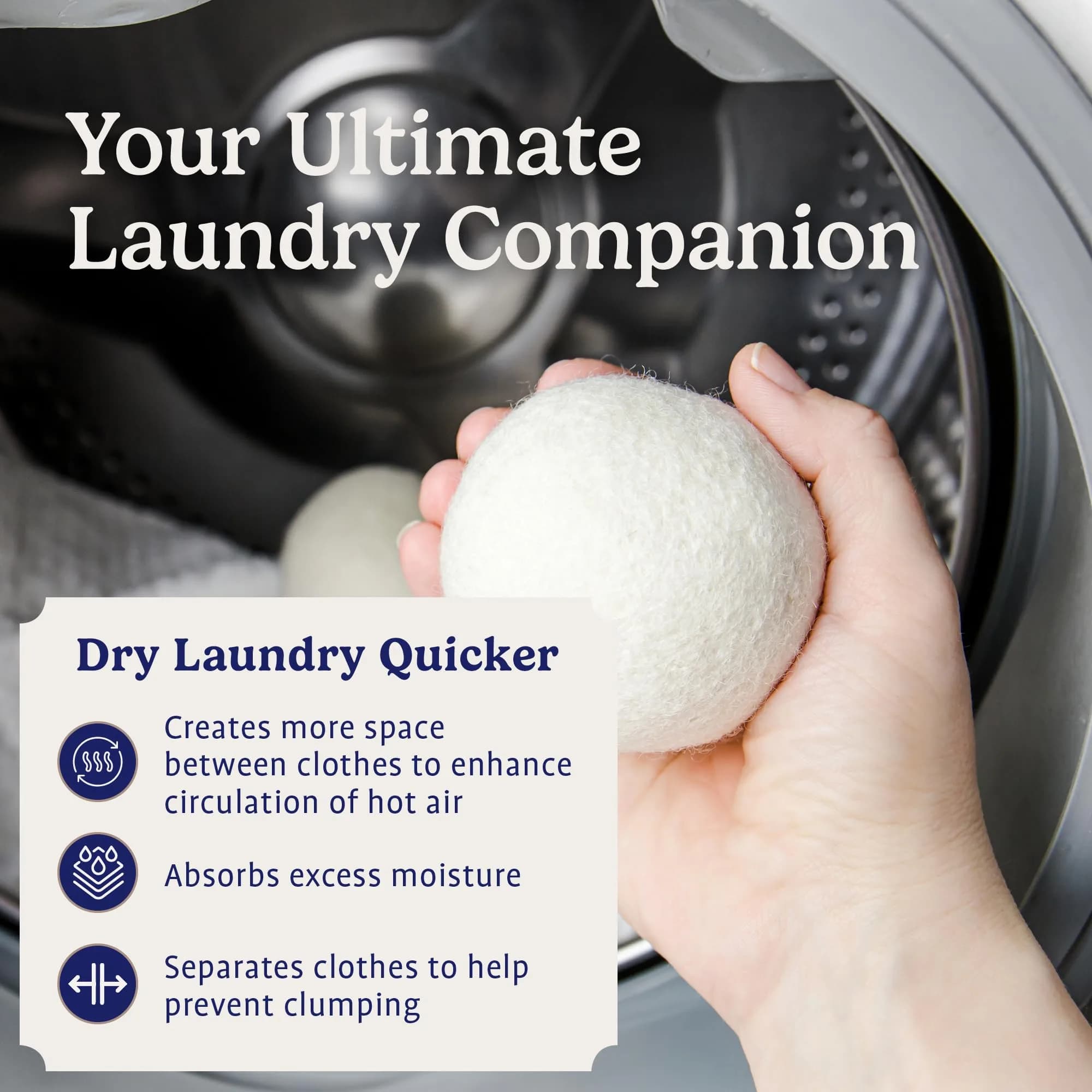 Handy Laundry Wool Dryer Balls - 4 Pack | Natural Fabric Softener Alternative - view 4