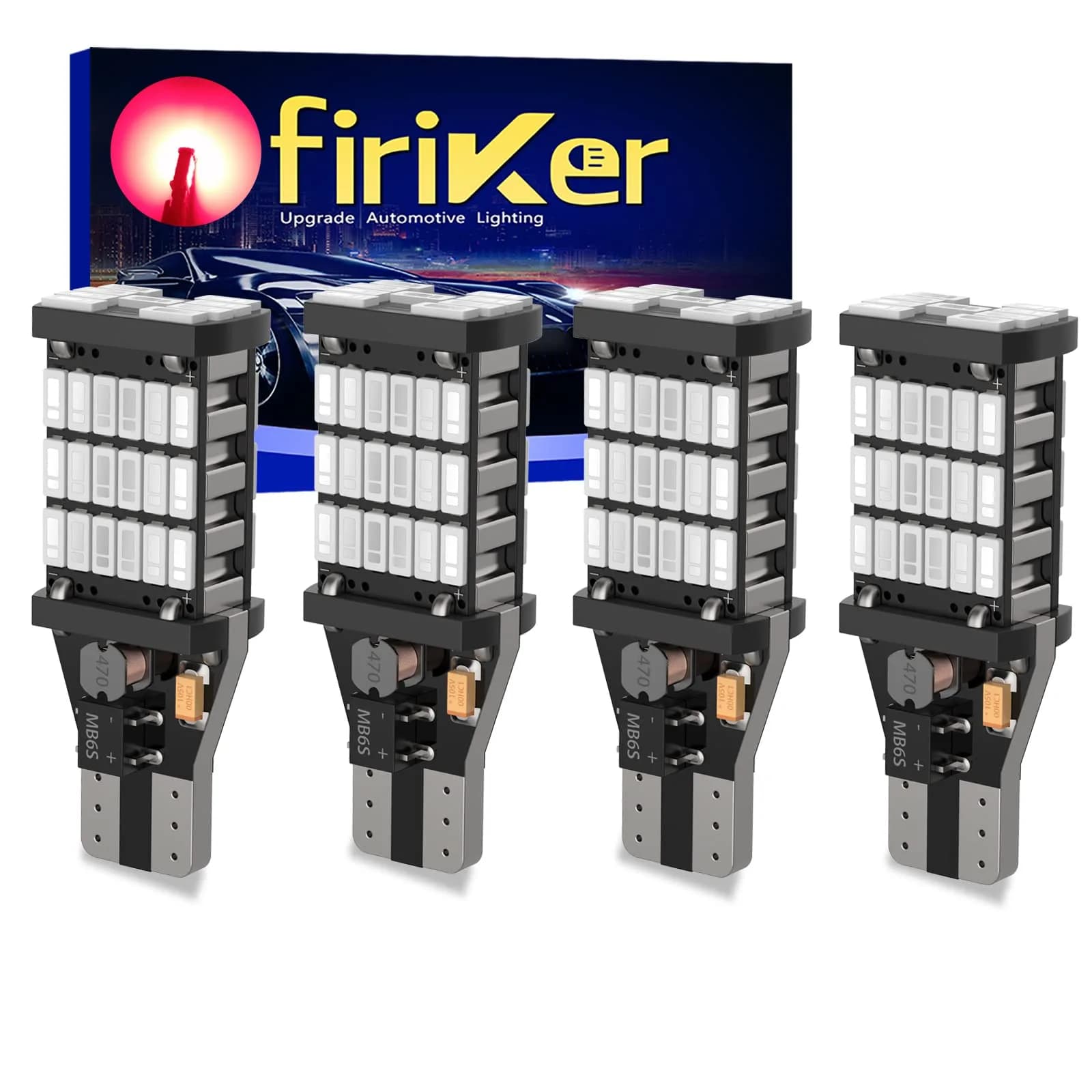 firiKer Vehicle Light Bulb 4PCS Bright White 921 T15 W16W | Error Free Reverse Lights — Red