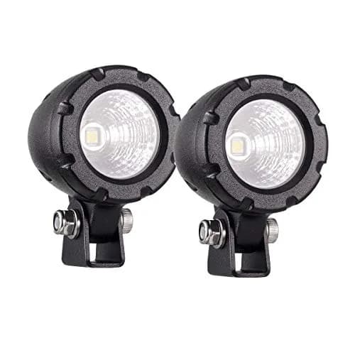 Lightronic 1.7" Round Motorcycle LED Fog Light Pods, 6000K Cool-White, Waterproof, 12V/24V, 2-Pack | Long Range Flood Beam thumbnail 1