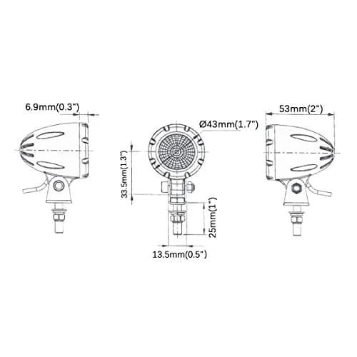 Lightronic 1.7" Round Motorcycle LED Fog Light Pods, 6000K Cool-White, Waterproof, 12V/24V, 2-Pack | Long Range Flood Beam thumbnail 2