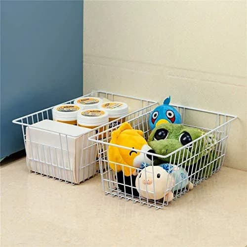 Slideep Farmhouse Freezer Baskets Organizer Storage Bins Large 6 Pack | Rustic Steel Wire Kitchen & Pantry Organizer thumbnail 5