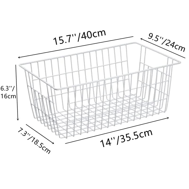 Slideep Farmhouse Freezer Baskets Organizer Storage Bins Large 6 Pack | Rustic Steel Wire Kitchen & Pantry Organizer thumbnail 3