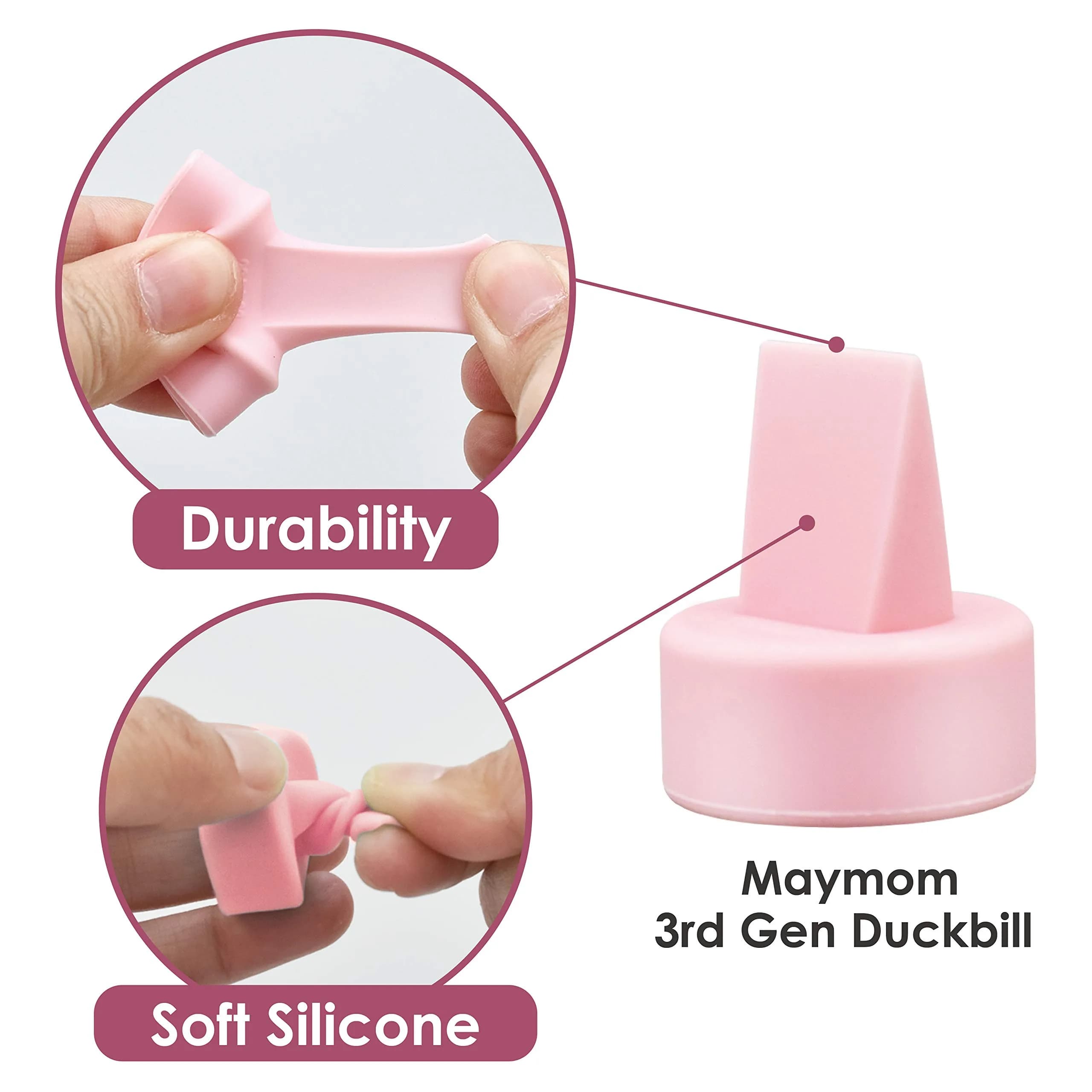 Maymom Duckbill Valves for Spectra S1 S2 9 Plus 5ct (Pink) | BPA-Free Silicone Replacement Parts - view 8