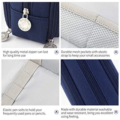 CICIMELON Large Capacity Pencil Case 3 Compartment Navy | Durable & Spacious (70-120 chars) thumbnail 6