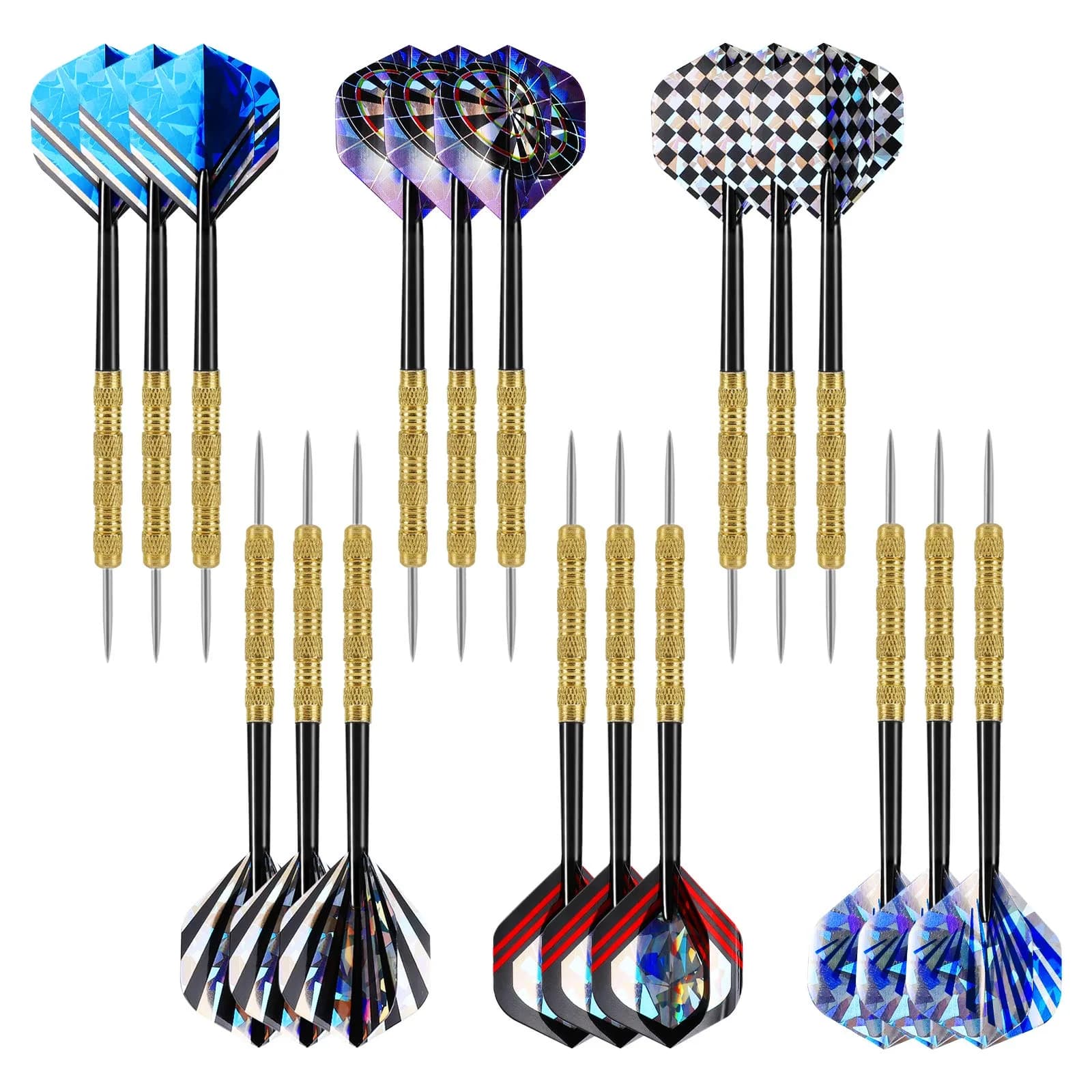 Accmor Metal Tip Darts, Steel Tip Darts, 14g Professional Metal Darts, 18 pcs | Durable, Precise Control for All Skill Levels