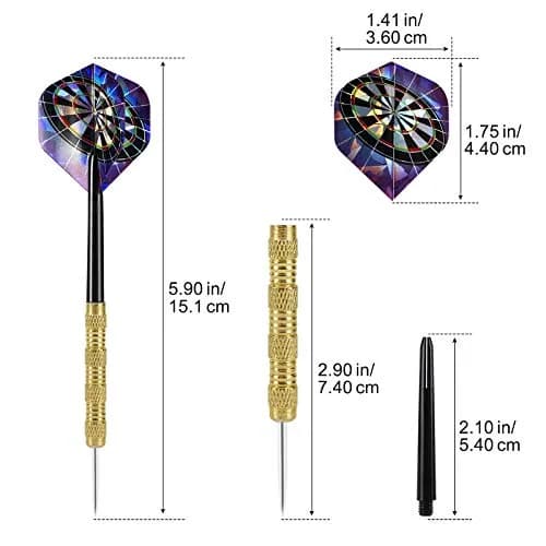 Accmor Metal Tip Darts, Steel Tip Darts, 14g Professional Metal Darts, 18 pcs | Durable, Precise Control for All Skill Levels thumbnail 6