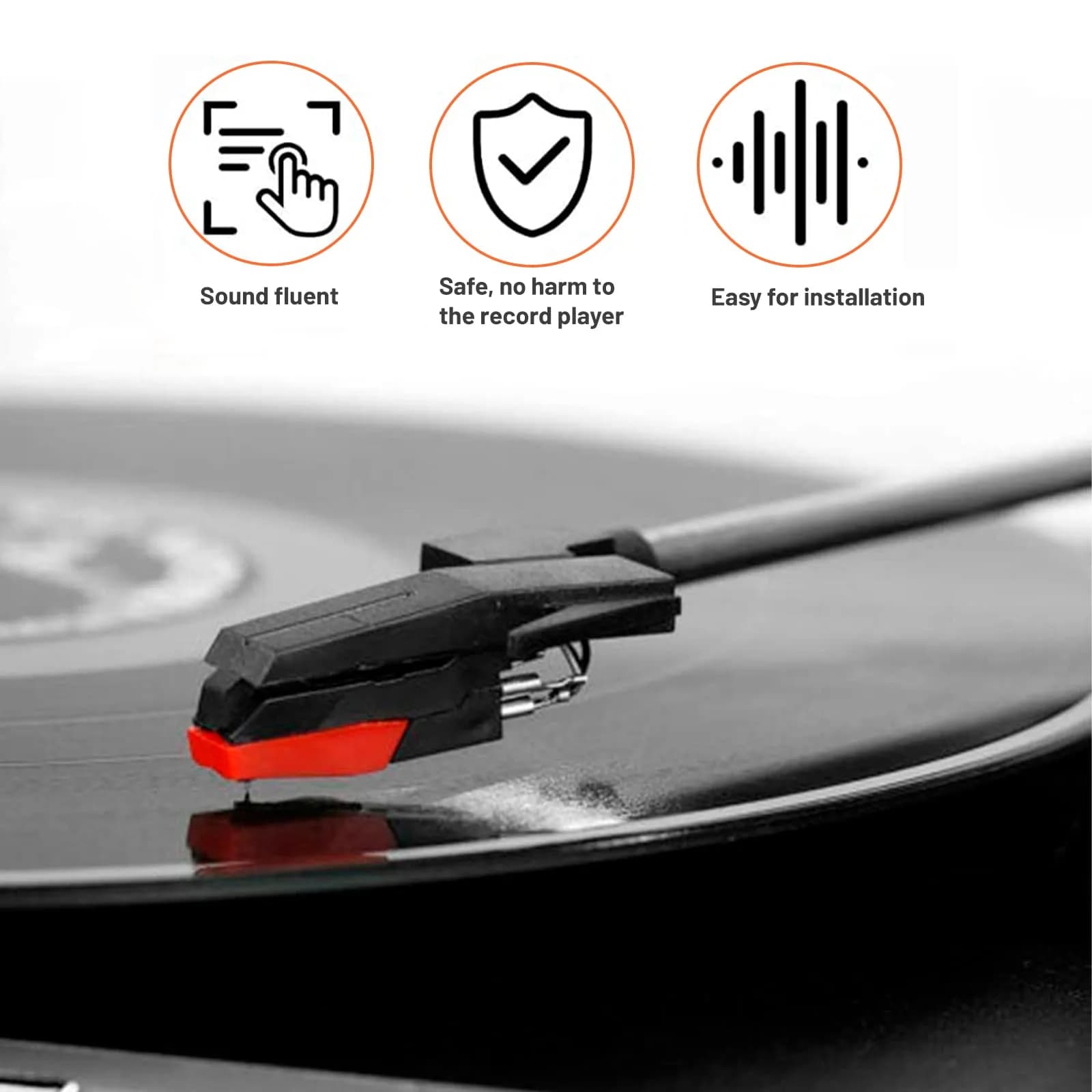 banpa Red Record Player Cartridge with 4 Diamond Stylus Needles | Set of 5 for Crosley, ION, LP, Phonograph thumbnail 6