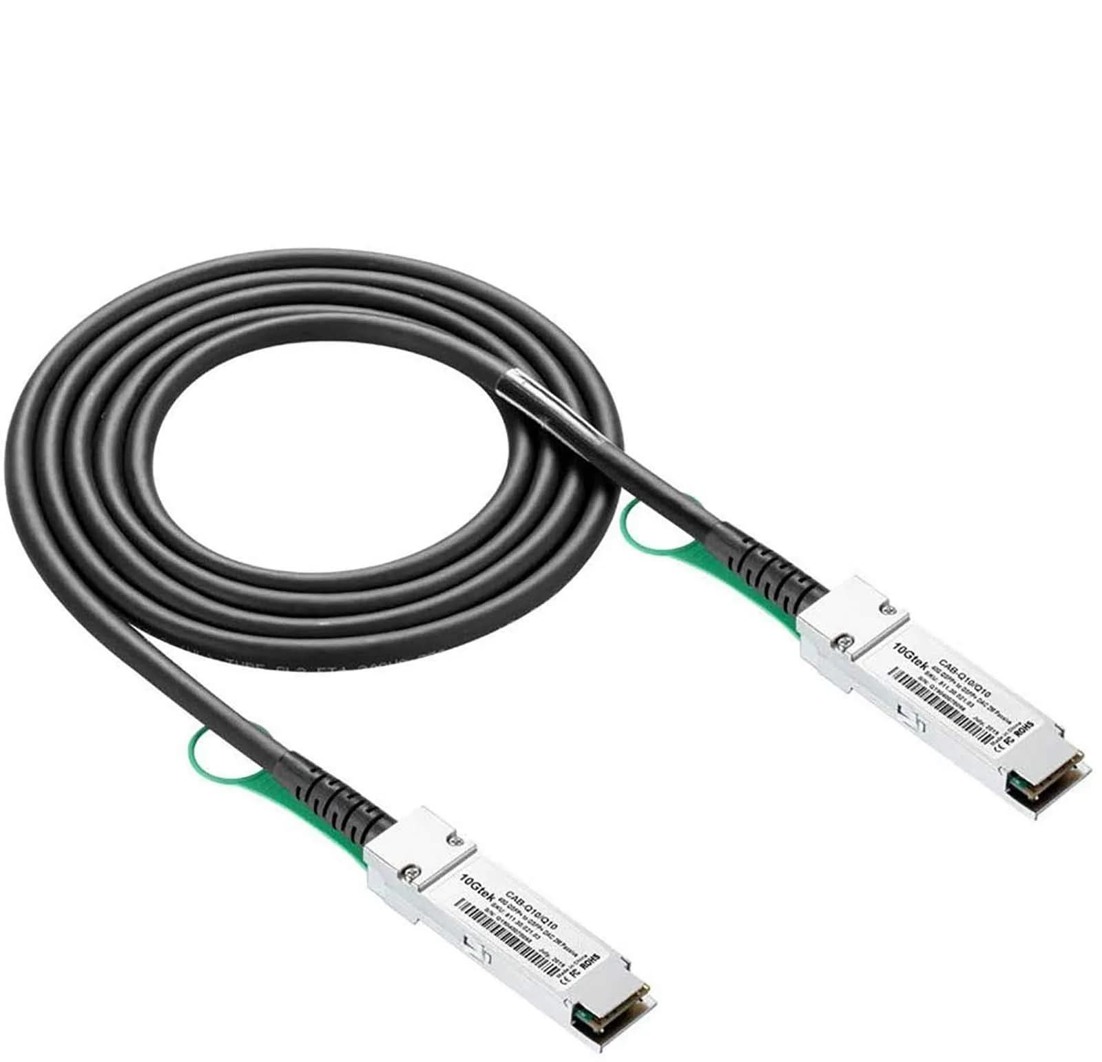 10Gtek 40GBASE-CR4 QSFP to QSFP Passive Copper Twinax Cable 3m | Compatible with Dell Force10 & EMC — 3m