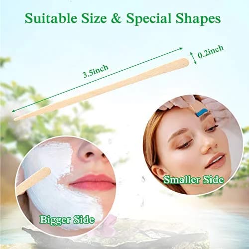 JANYUN 200 Pcs Eyebrow Wax Sticks Applicator 89mm (3.5 inch) | Precise Hair Removal for Face & Bikini thumbnail 2