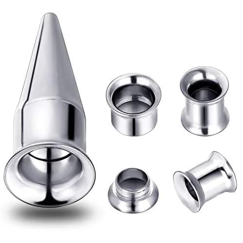Hicarer Ear Gauge Stretching Kit 6G-00G | 30 Stainless Steel Gauges for Piercing Expansion thumbnail 3