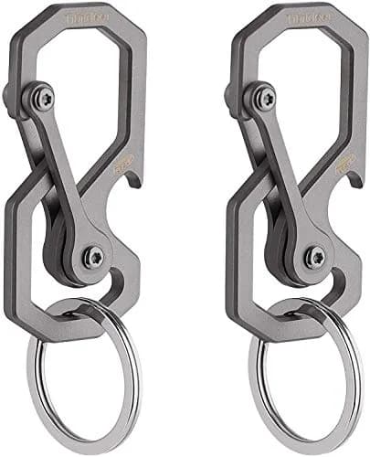 Tibitdeer Titanium Key Chain | Heavy Duty Carabiner Organizer for Men & Women, 2 Pack thumbnail 1