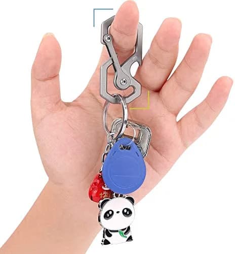 Tibitdeer Titanium Key Chain | Heavy Duty Carabiner Organizer for Men & Women, 2 Pack thumbnail 2