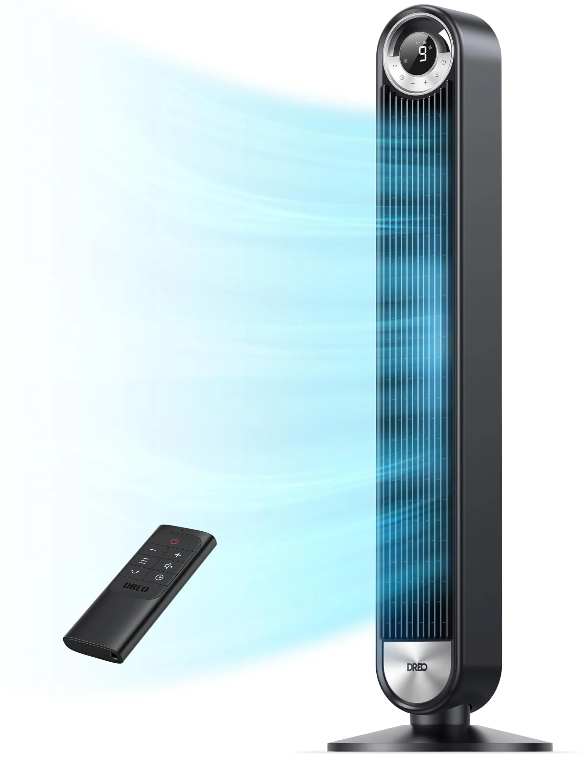 DREO Tower Fan for Bedroom, 42 Inch, 9 Speeds | Upgraded DC 28ft/s Velocity, Silent & Remote Control