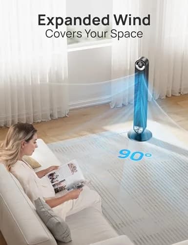 DREO Tower Fan for Bedroom, 42 Inch, 9 Speeds | Upgraded DC 28ft/s Velocity, Silent & Remote Control thumbnail 5