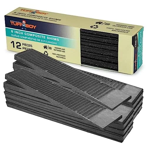TuffBoy Composite Plastic Shims for Leveling 8 in | Durable, Weatherproof, Made in USA thumbnail 1