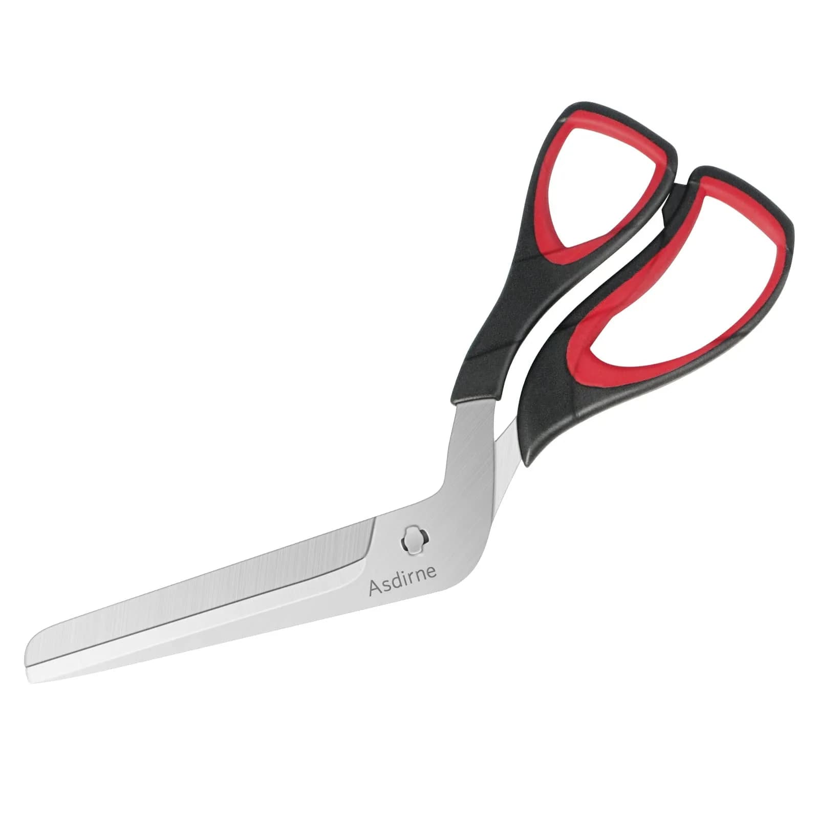 Asdirne Pizza Scissors 10.3Inch | Ultra Sharp Detachable Blade, Ergonomic Soft Grip, Food-Grade Stainless Steel — Black&red