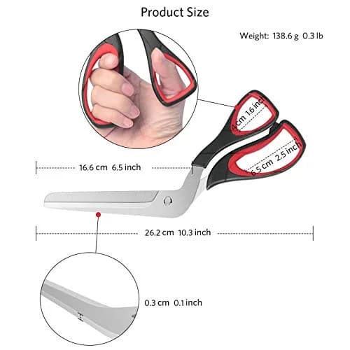 Asdirne Pizza Scissors 10.3Inch | Ultra Sharp Detachable Blade, Ergonomic Soft Grip, Food-Grade Stainless Steel thumbnail 4