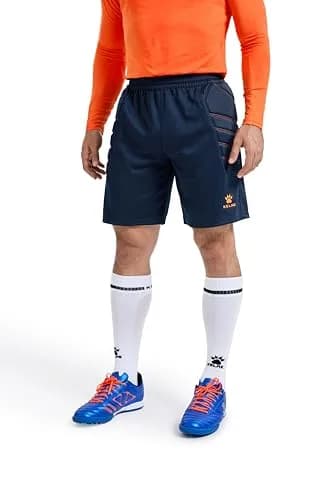 KELME Kid's Goalkeeper Shorts - Padded Soccer Goalie Shorts, Size 8, Blue/Orange | Breathable, Padded & Quick Dry thumbnail 1