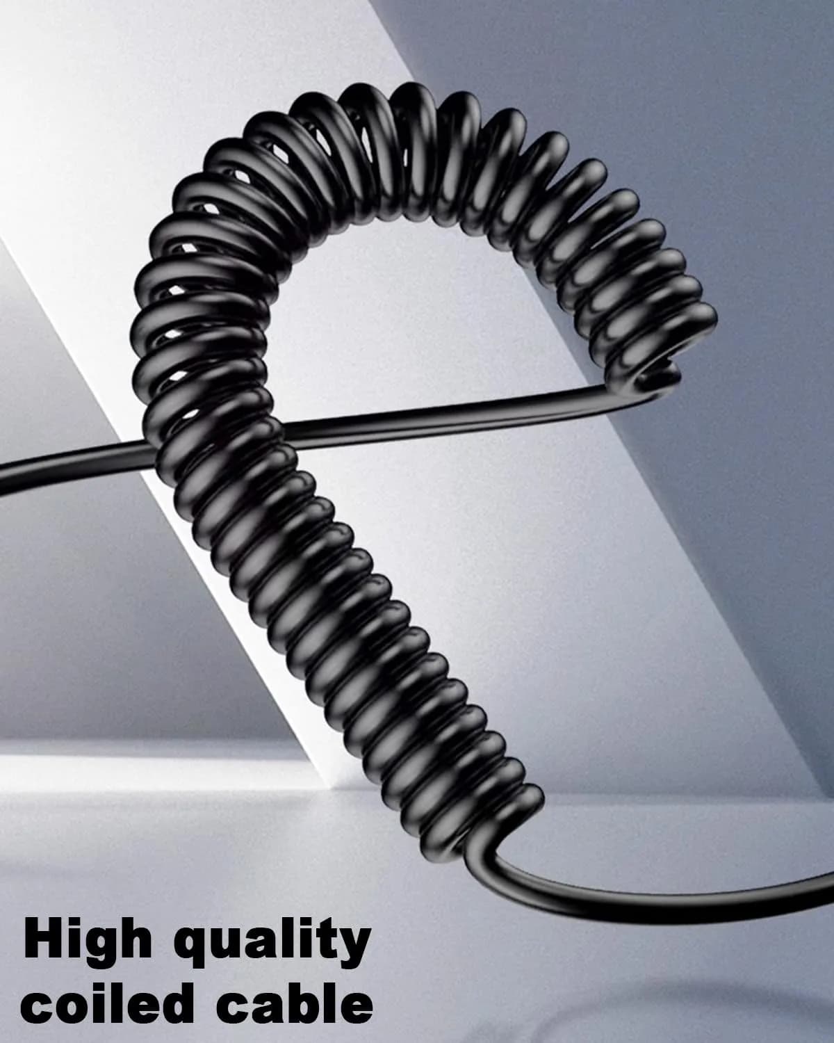 Duttek 4K Micro HDMI to HDMI Coiled Cable 1.2m (4ft) | Left Angled 90 Degree, 18Gbps - view 8