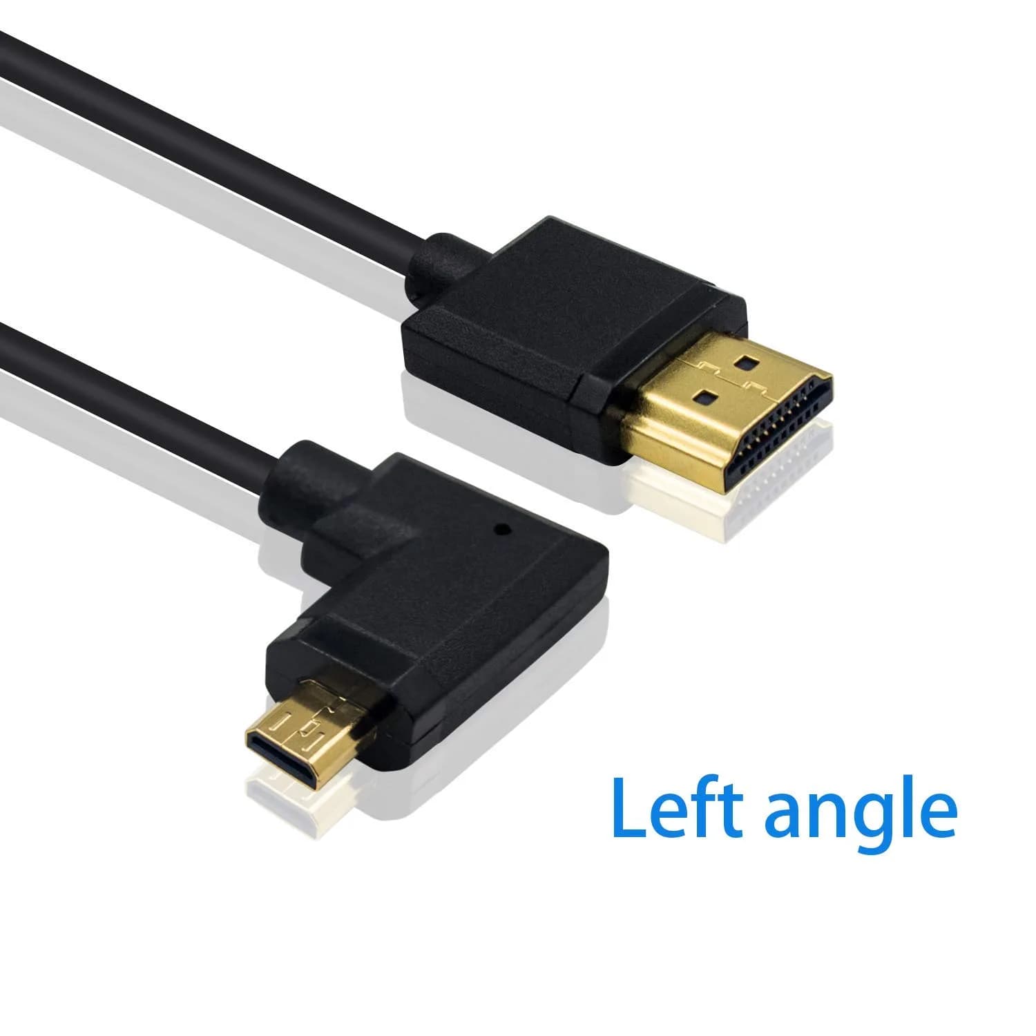 Duttek 4K Micro HDMI to HDMI Coiled Cable 1.2m (4ft) | Left Angled 90 Degree, 18Gbps - view 2