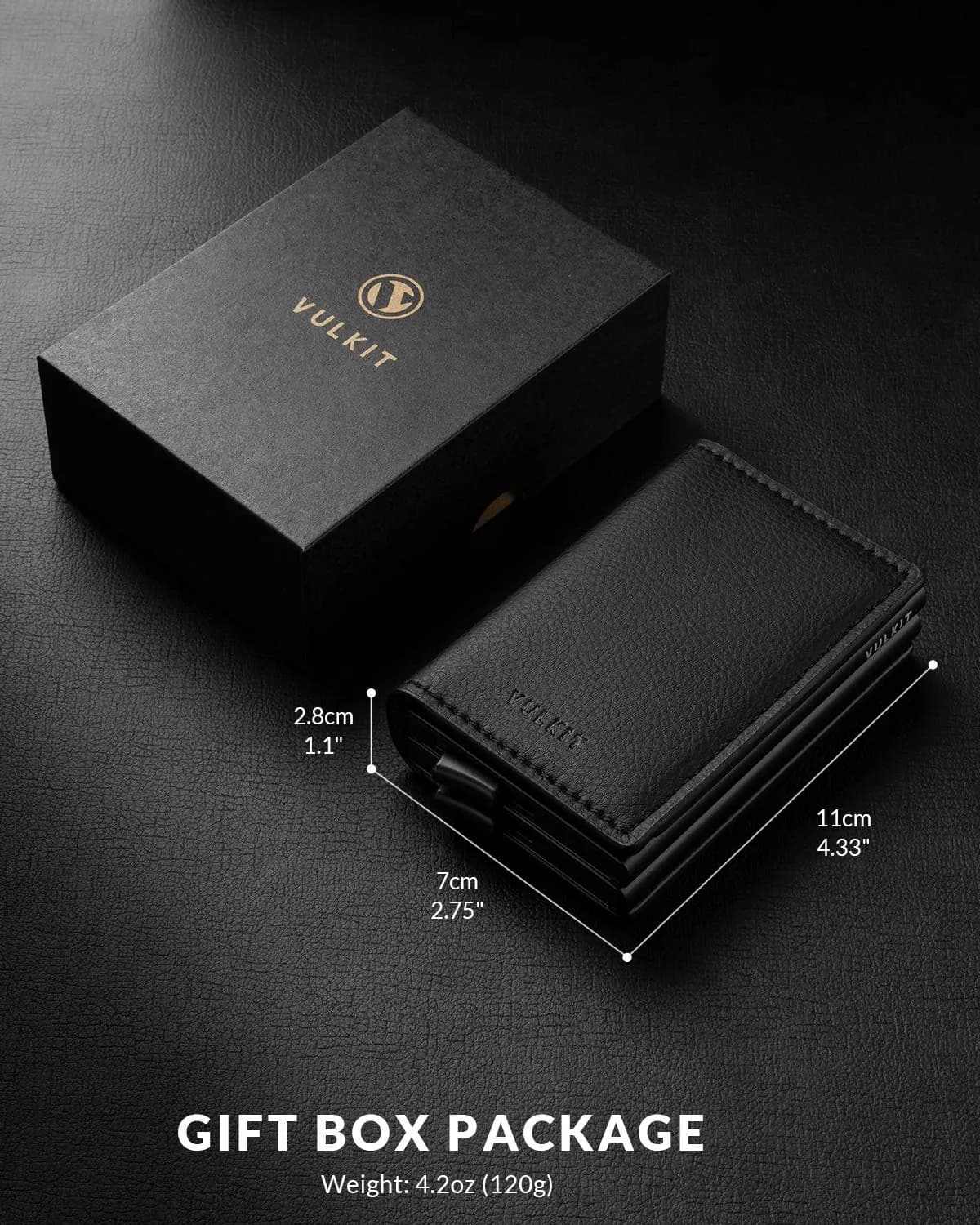 VULKIT Automatic Leather Slim Credit Card Holder with RFID Blocking Metal Double Case 11 cm (4.33 in) | Quick Access Tiered Card Pop-Up - view 6