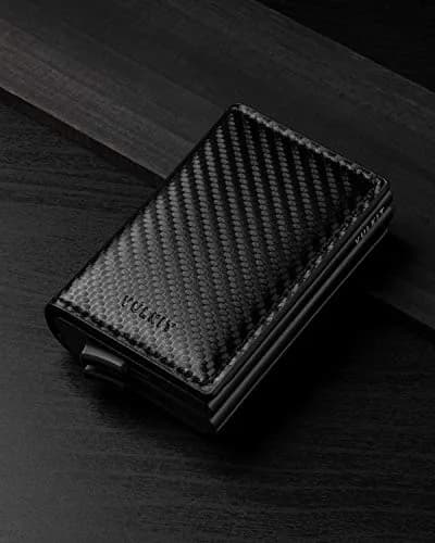VULKIT Pop Up Double Card Case 11.9cm (4.7in) | RFID Blocking Leather & Carbon Fiber thumbnail 5