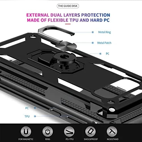 LeYi Galaxy Note 8 Phone Case Heavy Duty Shockproof Stand Black | Military Grade Drop Protection thumbnail 5