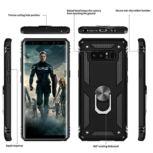 LeYi Galaxy Note 8 Phone Case Heavy Duty Shockproof Stand Black | Military Grade Drop Protection thumbnail 3