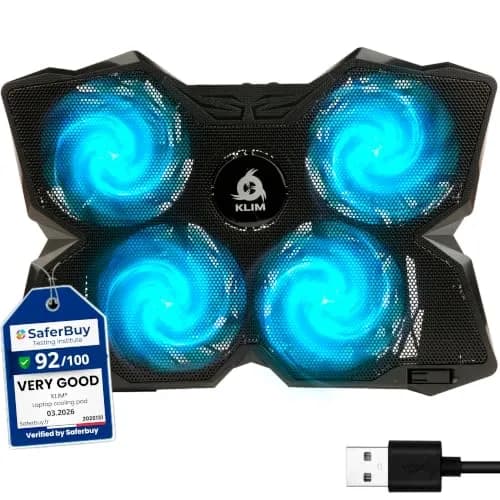KLIM Wind Laptop Cooling Pad with 4 Fans at 1200 RPM | Turquoise thumbnail 1