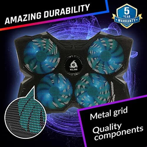 KLIM Wind Laptop Cooling Pad with 4 Fans at 1200 RPM | Turquoise thumbnail 4