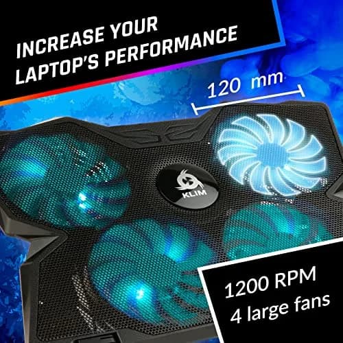 KLIM Wind Laptop Cooling Pad with 4 Fans at 1200 RPM | Turquoise thumbnail 3